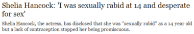 Sheila hancock headline